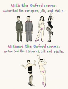 Source: http://www.outsidethebeltway.com/oxford-comma-cartoon/oxford-comma-jfk-stalin/